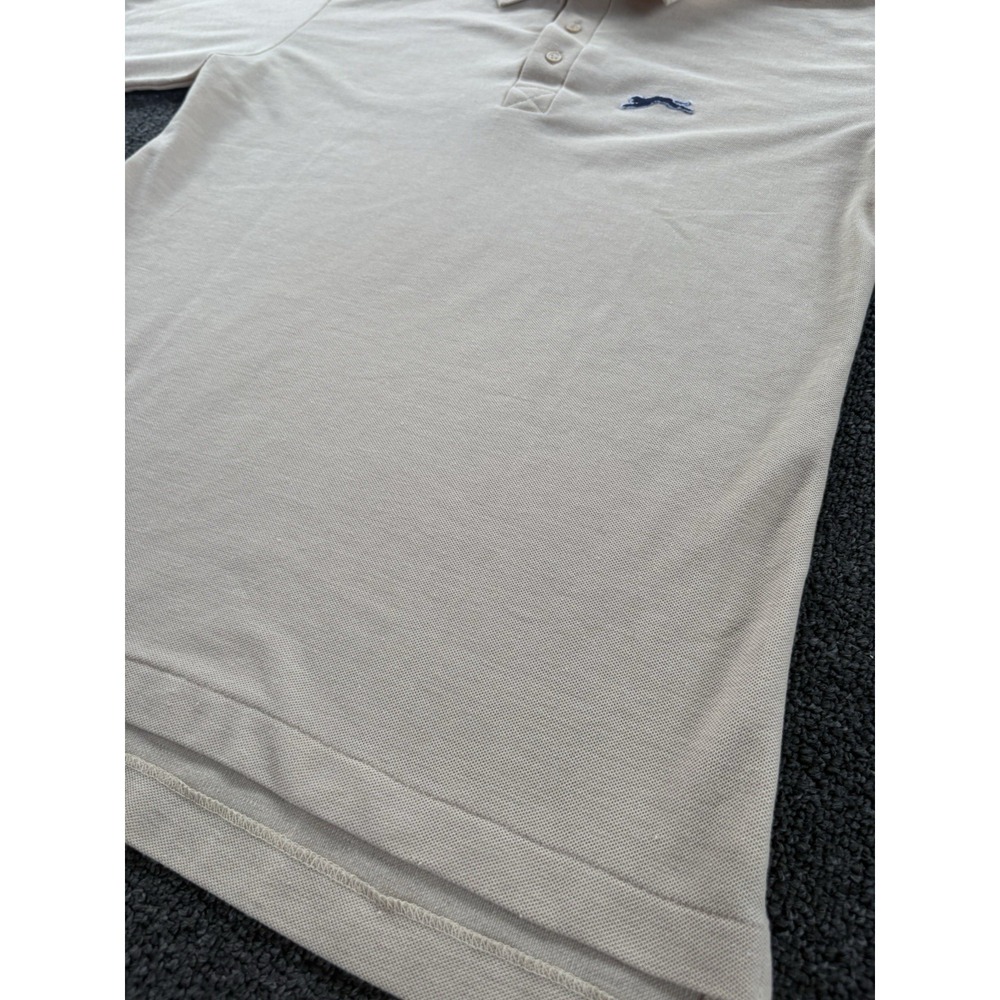 Men's Vintage Slazenger Polo Shirt Beige Size Large Embroidered Tiger Logo - Picture 4 of 6